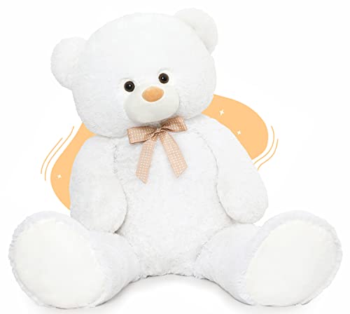 MorisMos 120cm Teddybär groß XXL - Weiß riesen Teddys Bär,Kuscheltier XXL Mädchen Freundin Frauen Mutter Kinder von MorisMos