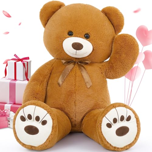 MorisMos 124cm großer teddybär XXL, Brown weich riesen teddys, Valentinstag Liebesgeschenk für Freundin Mädchen Partnerin Ehefrau Mutter Kinder von MorisMos