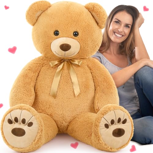 MorisMos 130cm Riesen Teddy Teddybär, 1.3m Braun Teddy bär groß XXL Kuschelbär Stofftier Plüschtier,Kinder Mädchen Freundin Frauen Mutter MorisMos 130cm Riesen Teddy Teddybär, 1.3m Braun Teddy bär groß XXL Kuschelbär Stofftier Plüschtier,Kinder Mädchen Freundin Frauen Mutter von MorisMos
