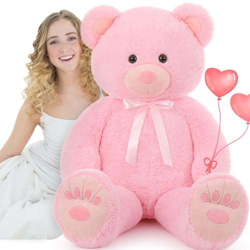 MorisMos 130cm Riesen Teddy Teddybär, 1.3m Teddy bär groß XXL Kuschelbär Stofftier Plüschtier Mädchen von MorisMos