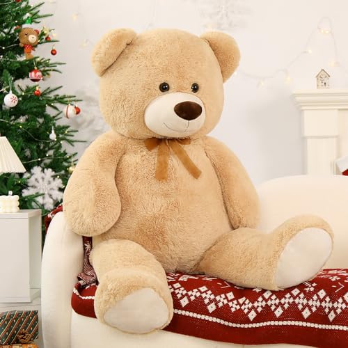 MorisMos weich riesen Teddy teddys XXL Kuscheltier, 130cm Apricot bär groß teddybär XXL, großer teddybären Geburtstag Kinder mädchen Freundin von MorisMos