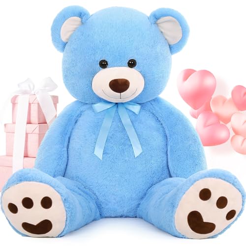 MorisMos 150cm Teddybär groß XXL, Blau riesen Teddy kuschelbär Plüschbär, weich kuschelpuppe Geschenk für Jungen von MorisMos