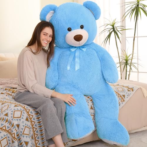 MorisMos 150cm Teddybär groß XXL, Blau riesen Teddy teddys, Süß 1.5m Teddy Kuscheltier XXXL, weich Freundin Frauen Mädchen Kinder Baby von MorisMos