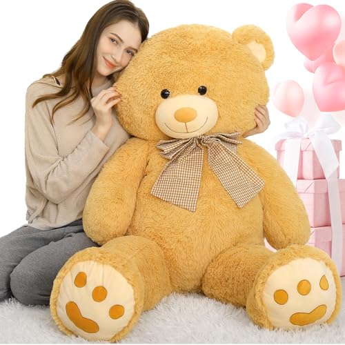 MorisMos 150cm Teddybär groß XXL, Hellbraun riesen Teddys Kuscheltier XXL, kuschelbär Plüschbär Geschenk für Kinder von MorisMos