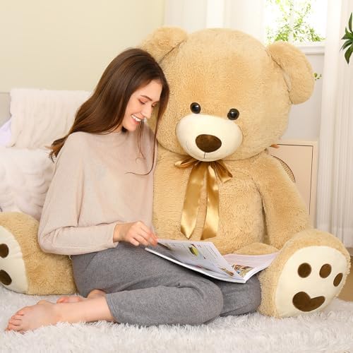 MorisMos 150cm riesen Teddy XXXL, weich groß teddybär XXL,süß kuschelbär plüschbär als Geschenk für Kinder Baby Freundin Mädchen von MorisMos