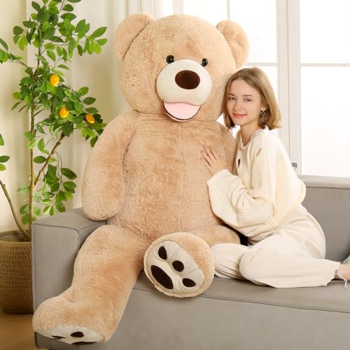 MorisMos 180cm riesen Teddy mit Lächeln, Hellbraun süß groß teddybär XXL, XXXL plüschbär kuschelbär,Geschenk Freund Freundin von MorisMos