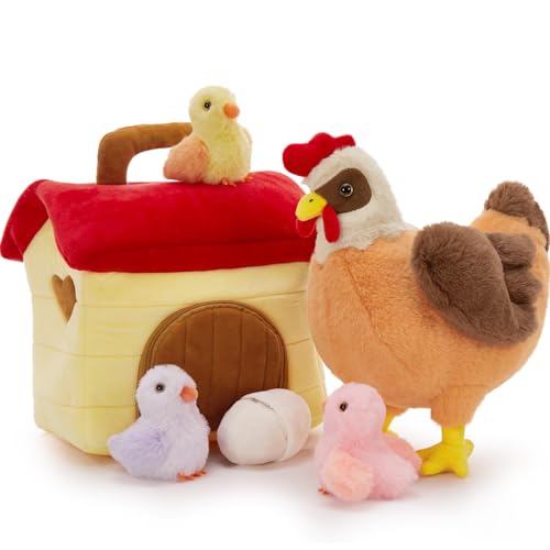 MorisMos 35cm hoch riesen hühner Kuscheltier XXL, groß Huhn Stofftier Plüschtier mit 3 Küken Baby mit Hause, Henne hühnchen Weihnachten Geburtstag Geschenk für Kinder Baby MorisMos 35cm hoch riesen hühner Kuscheltier XXL, groß Huhn Stofftier Plüschtier mit 3 Küken Baby mit Hause, Henne hühnchen Weihnachten Geburtstag Geschenk für Kinder Baby von MorisMos