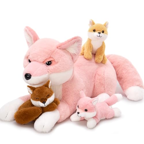 MorisMos groß Fuchs Kuscheltier XXL mit 3 Babys im Bauch, 55cm riesen Plüsch-Fuchs plüschtier stofftier, weich foxteddy Soft Toy Stuffed Animal, Geburtstag Weihnachten Geschenk für Jungen Kinder MorisMos groß Fuchs Kuscheltier XXL mit 3 Babys im Bauch, 55cm riesen Plüsch-Fuchs plüschtier stofftier, weich foxteddy Soft Toy Stuffed Animal, Geburtstag Weihnachten Geschenk für Jungen Kinder von MorisMos