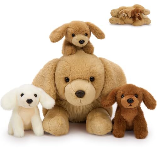 MorisMos 4 stücke Golden Retriever Hund Kuscheltier XXL Set, 45cm lang riesen Hund Kuscheltier mit Babys im Bauch, Groß Hund plüschtier Stofftier Geschenk Kinder MorisMos 4 stücke Golden Retriever Hund Kuscheltier XXL Set, 45cm lang riesen Hund Kuscheltier mit Babys im Bauch, Groß Hund plüschtier Stofftier Geschenk Kinder von MorisMos