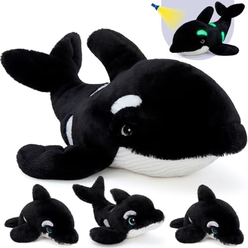 MorisMos 4 stücke groß Orca Plüschtier Stofftier, 60cm lang riesen Wal Killerwal Kuscheltier mit Babys im Bauch, Schwertwal wal plüschwal als Geburtstag Weihnachten Geschenk für Kinder Baby MorisMos 4 stücke groß Orca Plüschtier Stofftier, 60cm lang riesen Wal Killerwal Kuscheltier mit Babys im Bauch, Schwertwal wal plüschwal als Geburtstag Weihnachten Geschenk für Kinder Baby von MorisMos
