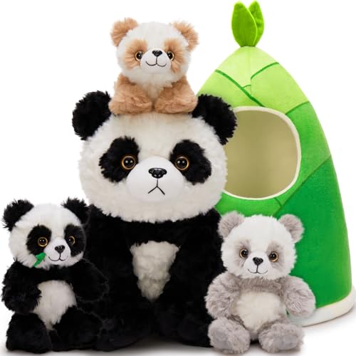 MorisMos 4 stücke Panda Kuscheltier im Bambus Tasche, groß riesen Panda Stofftier Plüschtier XXL, Pandateddy Geburtstag Geschenk für Kinder Baby MorisMos 4 stücke Panda Kuscheltier im Bambus Tasche, groß riesen Panda Stofftier Plüschtier XXL, Pandateddy Geburtstag Geschenk für Kinder Baby von MorisMos