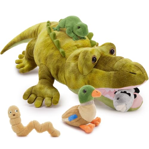 MorisMos 5 stücke Alligator Kuscheltier XXL Set, 65cm lang riesen Krokodil Kuscheltier mit Babys im Bauch, weiß Alligator Plüschtier Stofftier Geburtstag Geschenk für Kinder Baby MorisMos 5 stücke Alligator Kuscheltier XXL Set, 65cm lang riesen Krokodil Kuscheltier mit Babys im Bauch, weiß Alligator Plüschtier Stofftier Geburtstag Geschenk für Kinder Baby von MorisMos