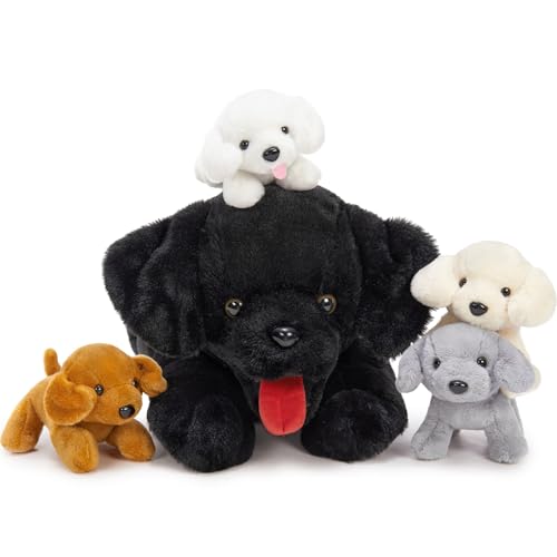 MorisMos 53cm lang schwarz Labrador Kuscheltier XXL mit 4 welpen im Bauch, weich plüschhund Hund stofftier Spielzeug, dogteddy Geburtstag Weihnachten Geschenk Kinder MorisMos 53cm lang schwarz Labrador Kuscheltier XXL mit 4 welpen im Bauch, weich plüschhund Hund stofftier Spielzeug, dogteddy Geburtstag Weihnachten Geschenk Kinder von MorisMos