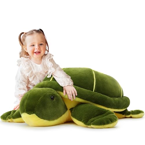 MorisMos 65cm lang riesen Schildkröte Kuscheltier XXL,Grün groß Schildkröte Plüschtier Stofftier,Geburtstag Geschenk Kinder Baby von MorisMos