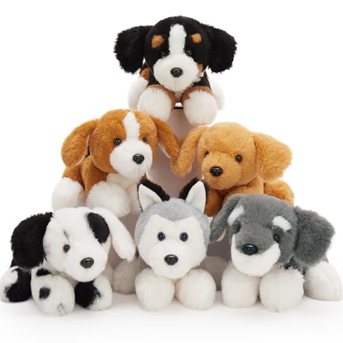 MorisMos Süß Tier Set, 6 Stücke Hund klein Kuscheltier Stofftier Plüschtier, Hünde Deko Puppe Geschenk Kinder von MorisMos