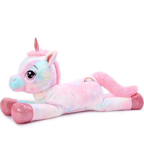 MorisMos riesen Einhorn Kuscheltier XXL,110cm Pink Rosa groß Einhorn plüschtier Stofftier, Geburtstag Weihnachten Geschenk für Mädchen Baby von MorisMos