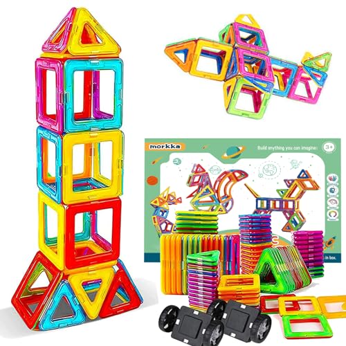 morkka Magnetische Bausteine, Magnetspielzeug Magneten Kinder Magnetbausteine Magnet Spielzeug Magnetspiele für Kinder Geschenk ab 3 4 5 6 7 8 Jahre Junge Mädchen Bauklötze Kinderspielzeug(46 pcs) von morkka