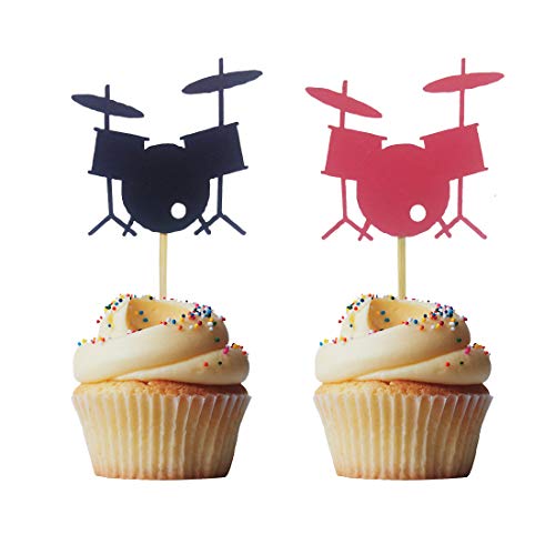 Morndew 24 Stück Musik Cupcake Topper für Musik Party Rock Star Party Geburtstag Party Babyparty Hochzeit Party Dekorationen von Morndew