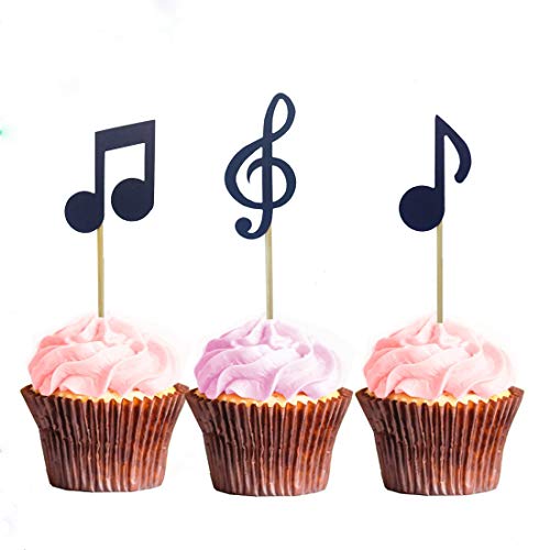 Morndew 24 Stück Musik Cupcake Topper für Musik Party Rock Star Party Geburtstag Party Babyparty Hochzeit Party Dekorationen von Morndew