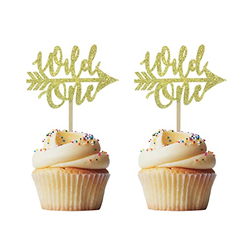 Morndew Cupcake-Topper mit Pfeil, goldfarben, 24 Stück von Morndew