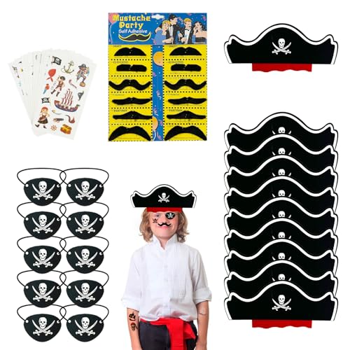 Morocket 42 Stück Piraten Kindergeburtstag Set, Piratenhut Kinder und Anderes Zubehör, Piraten Deko Kindergeburtstag, Piraten Zubehör Set, Piraten Hut Accessoires für Halloween Maskerade Piratenparty Morocket 42 Stück Piraten Kindergeburtstag Set, Piratenhut Kinder und Anderes Zubehör, Piraten Deko Kindergeburtstag, Piraten Zubehör Set, Piraten Hut Accessoires für Halloween Maskerade Piratenparty von Morocket