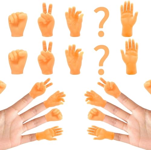 Morofme 10pcs Tiny Hands Finger Puppets Mini Hands Finger Flat Hand Style Mini Realistic Rubber Hand Small Figurines Toys Funny Finger for Puppet Show Gag Performance Party Favor von Morofme