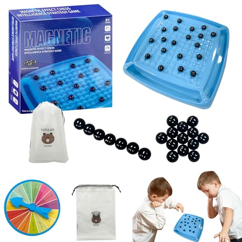 Morofme 2024 Neues Magnet Stein Brettspiel Magnetisches Schachspiel Tischplatte Magnet Spiel mit Schachbrett Multiplayer Magnetic Rocks Spiel Interaktives Tischspiel Family Party Spiele von Morofme