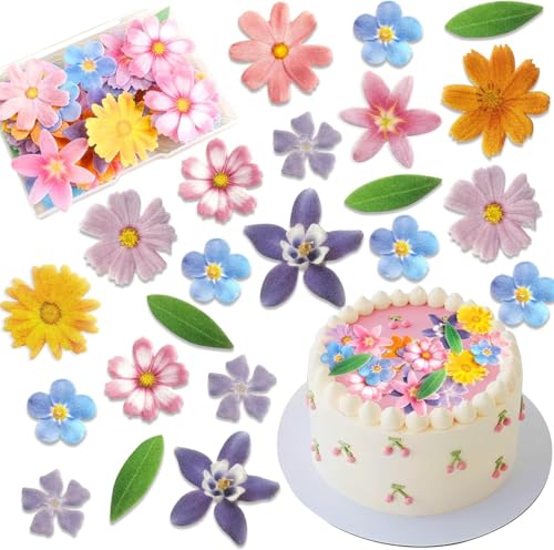 Morofme 60pcs Essbare Blumen für Torte, Essbare Blumen Blätter Kuchen Dekor, Esspapier Gänseblümchen Cupcake Topper für Hochzeit, Geburtstag, Jubiläum, Thema Kuchendekoration Morofme 60pcs Essbare Blumen für Torte, Essbare Blumen Blätter Kuchen Dekor, Esspapier Gänseblümchen Cupcake Topper für Hochzeit, Geburtstag, Jubiläum, Thema Kuchendekoration von Morofme