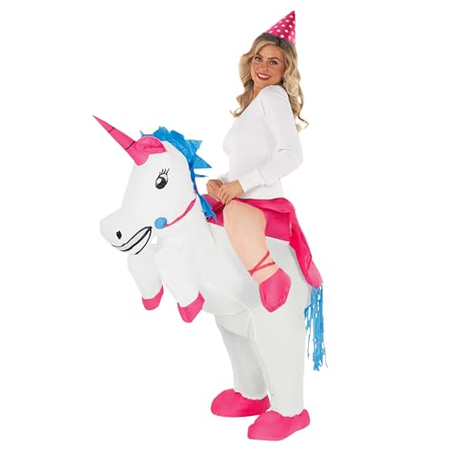 Morph Aufblasbares Einhorn Kostüm für Erwachsene, Einhornkostüm Herren Damen, Karneval Halloween von Morphsuits