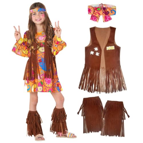 Morph Hippie Kostüm Mädchen, Hippie Kostüm Kinder Mädchen, Karneval Kostüm Hippie Kinder, Kinder Hippie Kostüm, Karneval Kostüm Mädchen, Kostüm Rockstar Mädchen, 70er Jahre Kostüm Kinder M von Morph