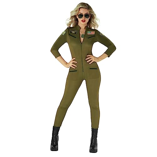 Morph Costumes Kampfjet Pilotin Damen Kostüm, Jet Pilotin Kostüm Damen, Karneval Kostüm Damen Pilotin, Pilotin Kostüm Damen, Kampfjet Pilot Kostüm Damen, Karneval Kostüm Damen Pilot, L von Morph