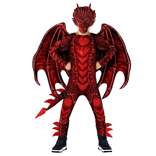 Morph Costumes Kostüm Drache Kinder, Drachen Kostüm Drachenkostüm Kind Kinder Kinderkostüm Fasching, Drachen Kostüm Kinder, Kostüm Kinder Jungen Drache, Halloween Kostüm Drache, S von Morph