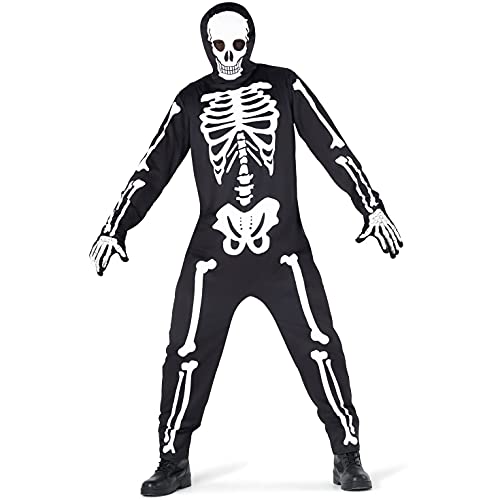 Halloween Kostüm Herren, Skelett Kostüm Herren, Skelett Jumpsuit Herren, Skelett Anzug Herren, Skelett Overall Herren, Halloween Skelett Kostüm Herren, Kostüm Skelett Herren, Skelett Herren Kostüm XL von Morph