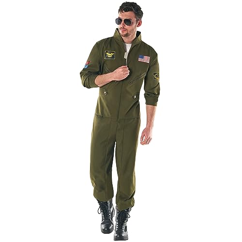 Morph Fliegeranzug Herren, Kampfjet Pilot Kostüm Herren, Jetpilot Kostüm, Kampfpilot Kostüm Herren, Air Force Kostüm - L von Morph