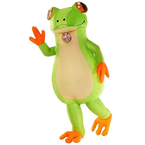 Morph Frosch Kostüm Erwachsene, Kostüm Frosch, aufblasbares Frosch Kostüm Herren, Froschkönig Kostüm, Küss den Frosch Kostüm, Kostüm Damen Frosch, Froschkostüm Erwachsene von Morph