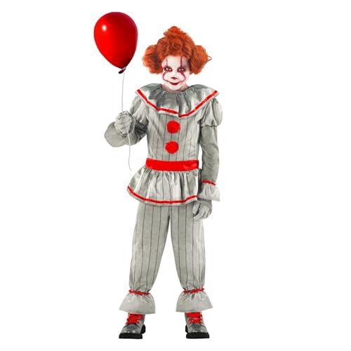 Morph Grusel Clown Kostüm, Killer Clown Kostüm, Kostüm Kinder Clown, Kostüm Kinder Jungen Clown, Böser Clown Kostüm, Clown Kostüm Halloween Kinder - L von Morph