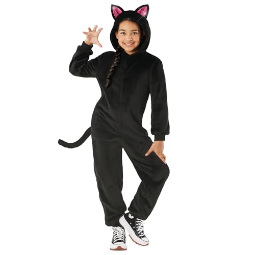 Morph Katzen Kostüm für Kinder, Katzen Kinder Kostüm, Schwarze Katze Kostüm Kinder, Kinderkostüm Katze, Katzenkostüm für Kinder, Katze Kostume Kinder - L von Morph