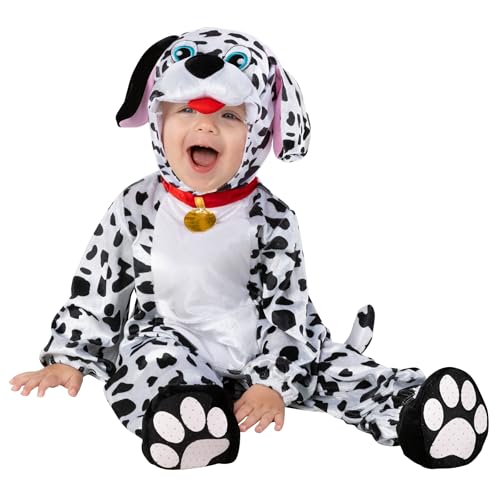 Morph Kostüm Dalmatiner Kinder Hundekostüm Kinder Dalmatiner Baby Kostüm Dalmatiner Anzug Faschingskostüm Hund Kinder Dalmatiner-Overall (1-2 Jahre) von Morph