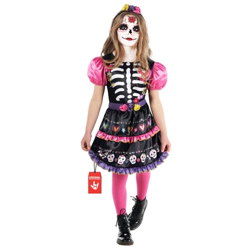 Morph Kostüm Dia de Los Muertos für Mädchen, Mexikaner Stil, Perfekt für Halloween und Karneval, 7-9 Jahre Morph Kostüm Dia de Los Muertos für Mädchen, Mexikaner Stil, Perfekt für Halloween und Karneval, 7-9 Jahre von Morph