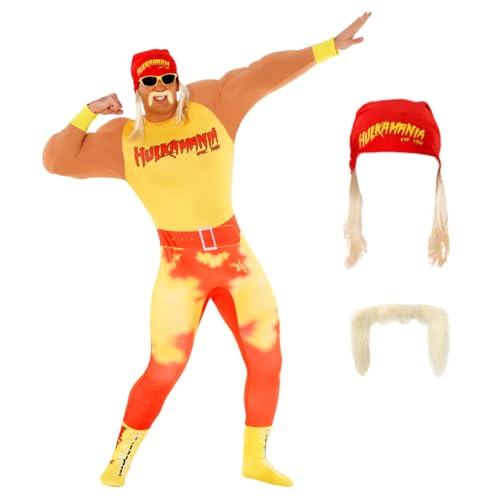 Morph Kostüm Hulk Hogan, Hulk Hogan Kostüm Herren, Hulk Kostüm Erwachsene, Hulk Kostüm Herren, Karnveal Kostüm Männer, WWE Kostüm Herren, Ringer Kostüm, Kostüm Wrestler, Wrestler Kostüm Herren - L von Morph