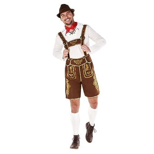 Morph Lederhosen Kostüm Herren, Herren Oktoberfest Outfit Set, Kostüm Oktoberfest Herren, Oktoberfest Kostüm Herren, Trachtenkostüm Oktoberfest Herren Outfit Set XXXL von Morph