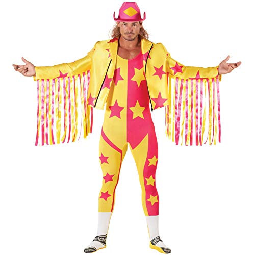 Morph Lizensiert Klassik Macho Man Kostüm, Randy Savage Kostüm, Wrestler Kostüm Herren, Wrestling Kostüm Herren, WWE Kostüm Herren Am Besten Gepaart Mit WWE Gürtel L von Morph