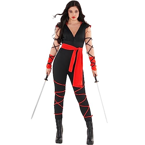 Morph Ninja Kostüm Damen, Faschingskostüme Damen Ninja, Halloween Kostüm Damen Ninja, Kostüm Ninja Damen, Kostüm Damen Ninja, Ninja Damen Kostüm, Ganzkörperanzug Ninja Kostüme M von Morph