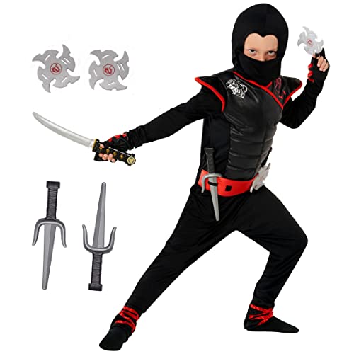 Morph Ninja-Kostüm Kinder, Kostüm Kinder Jungen Ninja, Kostüm Kinder Ninja, Kostüm Ninja Kinder, Ninja Kostüm Jungen, Ninja Kinder Kostüm - L (10-12 Jahre) von Morph