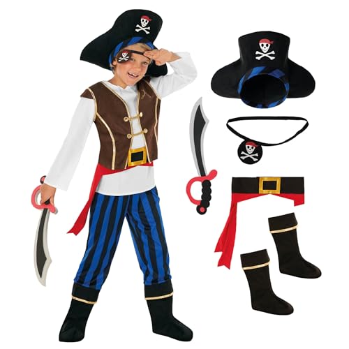 Morph Piratenkostüm für Kinder, Piraten Kostüm Kinder, Piratenkostüm Junge, Piratenkostüm Jungen, Pirat Kinderkostüm, Kostüm Pirat Kind - S von Morph