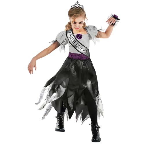 Morph Prom Queen Halloween, Horror Braut Kostüm Kinder, Zombie Braut Kostüm Mädchen, Zombie Prom Queen, Halloween Kostüm Prom Queen - Größe S von Morph