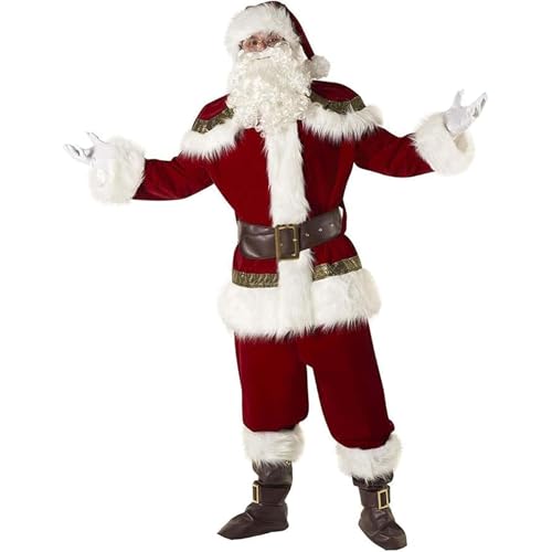 Morph Weihnachtsmann Kostüm, Weihnachtsmann Kostüm Komplett, Nikolaus Weihnachtsmann Kostüm, Nikolaus Kostüm Männer, Weihnachtsmannkostüm Männer, Weihnachtsmann Outfit - L von Morph