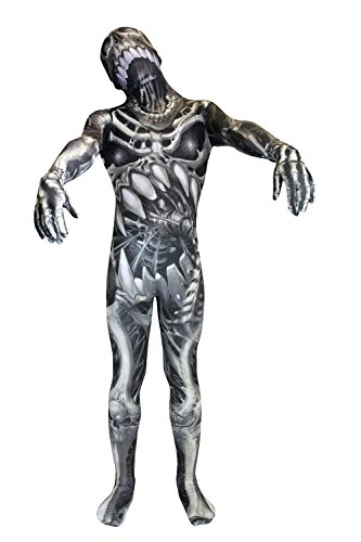 Morphsuits Skelett Kostüm Kinder, Monster Verkleidung für Halloween und Karneval - M (105cm-119cm) von Morphsuits