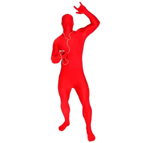 Morph Rot Zentai Suit, Zentai Rot, Ganzkörperanzug, Ganzkörperanzug Fasching Herren, Ganzkörperanzug Damen Fasching, Ganzkörper Kostüm Männer, Ganzkörperkostüm Erwachsene XXL von Morphsuits