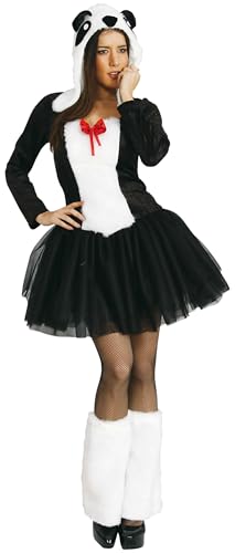 Mortino Panda Kostüm Damen Pandabär Kleid Kapuzenkleid Karneval Fasching S von Mortino